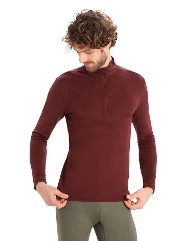 Espresso Icebreaker Merino 175 Everyday Long Sleeve Half Zip Thermal Top Men's Base Layers | AU 1370BEXC